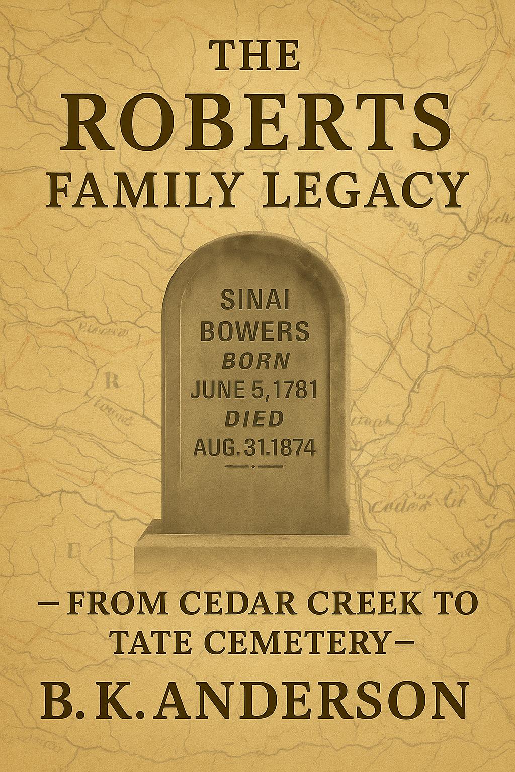 The Roberts Family Legacy — Sinai Bowers gravestone at Tate Cemetery